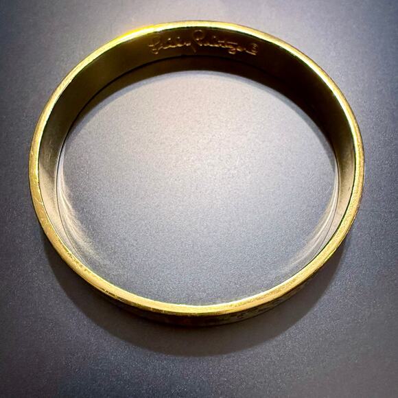 LILLY PULITZER Green Blue Pink Print Bangle Bracelet - Picture 5 of 7